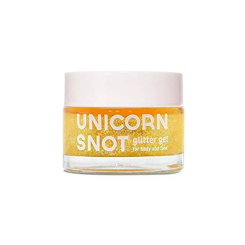 Unicorn Snot Holographic Body Glitter Gel - Vegan & Cruelty Free, Perfect for Festival, Rave, Halloween, Costume, Yellow, 1.6oz