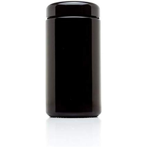 Ultraviolet 100 ml (3.38 fl ounce) Premium Herb Container by TC Traders | Airtight Smell Proof Black Ultraviolet Glass Screw Top Jar Canister | Best for Coffee, Tea, Herbs, Spices, or Dried Goods