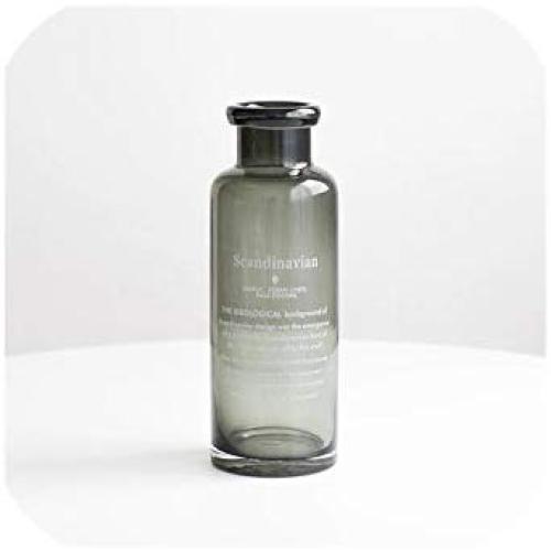 Scandinavian Gray Glass Storage Jar Nordic Chic Dry Flower Brown Bottle European Minimalist Desk Decoration Organizer Vase,4