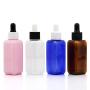 6PCS 50ML 1.7OZ Brown Empty Square Plastic Dropper Bottles with Pipette and Black Cap Essential Oil Storage Holder Refillable Portable Cosmetic Container Small Sample Jar for Travel Daily Life