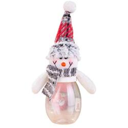 LIOOBO Christmas Candy Jar Snowman Santa Clear Plastic Candy Jar Gift Bottle Holder Decorative Candy Box for Christmas Party Favor