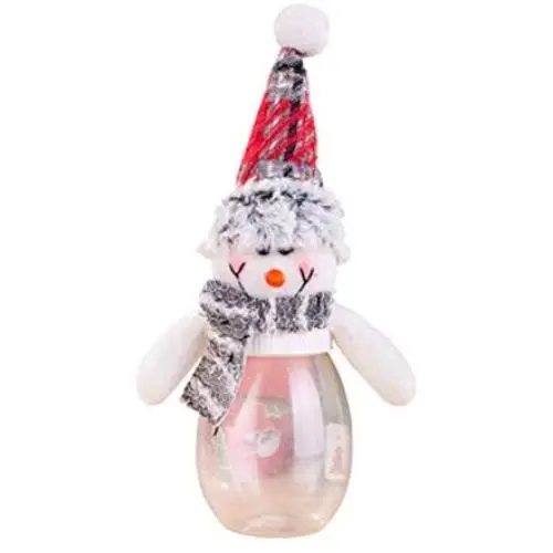 LIOOBO Christmas Candy Jar Snowman Santa Clear Plastic Candy Jar Gift Bottle Holder Decorative Candy Box for Christmas Party Favor