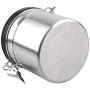Bean Container Airtight Storage Canister,Premium Stainless Steel Coffee Sugar Tea Storage Jar Bottle Sealing Can Canister Tanks Dry Grain for Milk Coffee Powder Kitchen Storage (1.4L Capacity)