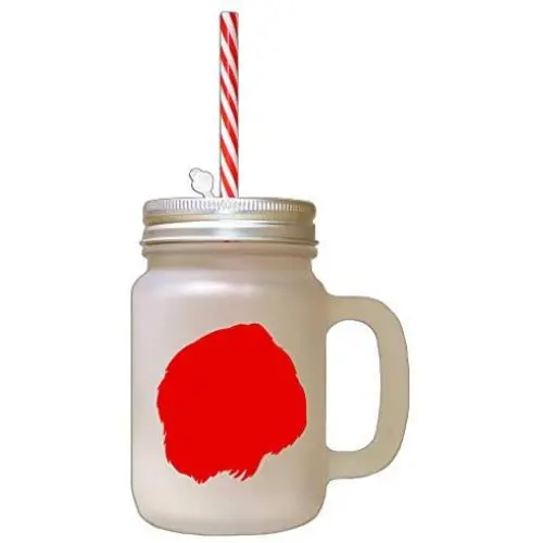 Red German Longhaired Pointer Silhouette Frosted Glass Mason Jar With Straw Red German Longhaired Pointer Silhouette Frosted Glass Mason Jar With Straw