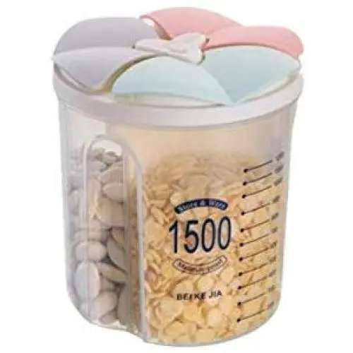 Cremebruluee Stoarge Jar Rice Beans Can With Seal Cover Food Preservation Container Kitchen Storage Box Container(Pink + green + gray, 3 grid) Cremebruluee Stoarge Jar Rice Beans Can With Seal Cover Food Preservation Container Kitchen Storage Box Container(Pink + green + gray, 3 grid)
