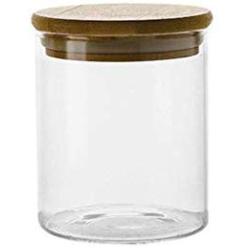 ZAQXSW Glass transparent sealed cans tea cans seasoning jar bamboo lid coffee storage bottle household storage bottle (Size : 450ml)