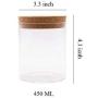 JY Collection Air Tight Storage Jar, Glass Storage Tank with a Natural Bamboo Lid, 450 ML, 500 ML, 650 ML, 700 ML, 950 ML(Cork, 450ml)