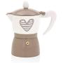 Brandani Heartbeat Dove Grey Aluminium 1 Cup Coffee Maker, One Size