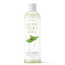 NaturSense Organic Aloe Vera Gel Great for Face, Hair, Sunburn Relief, Acne, Razor Bumps, Psoriasis, Eczema, Dry Skin Hydration - 12 oz.