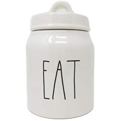 Rae Dunn By Magenta EAT Ceramic LL 6.5 Inch x 4.25 Inch Canister