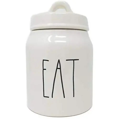 Conteneur en céramique Rae Dunn By Magenta EAT 6,5 pouces x 4,25 pouces Conteneur en céramique Rae Dunn By Magenta EAT 6,5 pouces x 4,25 pouces