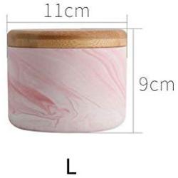 Chic Marble Pattern With Wood Cover Superior Minimalist Elegant Luxury Salt Sugar Storage Jar Home Organizer And For Cigarette,L Pink