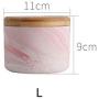Chic Marble Pattern With Wood Cover Superior Minimalist Elegant Luxury Salt Sugar Storage Jar Home Organizer And For Cigarette,L Pink