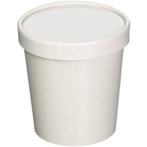 25ct White Pint Frozen Dessert Containers 16 oz