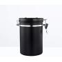 UPKOCH Stainless Steel Container Coffee Beans Storage Canister Vacuum Seal Cans Jars Black