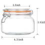 Encheng 16 oz Glass Jars With Airtight Lids And Leak Proof Rubber Gasket,Wide Mouth Mason Jars With Hinged Lids For Kitchen,Glass Storage Containers 6 Pack