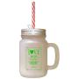 Green Love Begins At Home #1 Frosted Glass Mason Jar With Straw