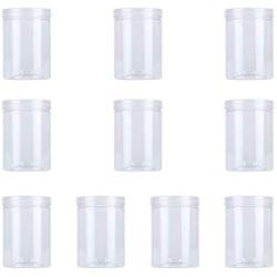 UPKOCH 10pcs 500ml Clear Plastic Containers Transparent Storage Container with Lids for Cookies Tea
