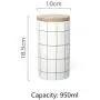 Einweg-Zylinder-Glasbehälter aus Keramik, 950 ml/33,4 oz, mit versiegeltem Bambusdeckel, modernes Design für Küchenbehälter zum Lagern von Tee, Zucker, Kaffee, Gewürzen und mehr.