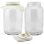 Two 1-Gallon Glass Kombucha Jars w/Cotton Cloth Covers & Plastic Lids for Storage after Brewing (2-Pack) Two 1-Gallon Glass Kombucha Jars w/Cotton Cloth Covers & Plastic Lids for Storage after Brewing (2-Pack)