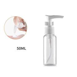 3PCS 50ML 1.7 oz Transparent BPA Free Empty Plastic Small Pump Bottles Jars Container For Body Wash Cosmetic Foundations Lotion Cream Soap Shower Liquid Bathroom Travel Dispenser