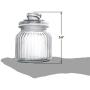 Exclusive Line Ripple Food Storage Tall Glass Jar Canister with Airtight Lid, 42.5 Ounces, 31.8 Ounces, 21.3 Ounces - 3-Piece Set