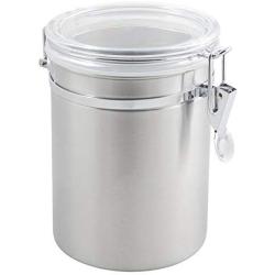 Metaltex 185311 Storage Jar with Acrylic Lid, 96 oz, Silver/Transparent