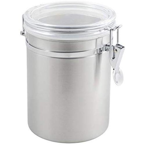 Metaltex 185311 Storage Jar with Acrylic Lid, 96 oz, Silver/Transparent