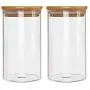 IDEALUX Glass Storage Jar,with Airtight Seal Bamboo Lid, 25 Ounce Set of 2, 750ml Coffee Bean and Kitchen Food Container