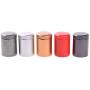 VEIREN 5 Pieces Metal Tea Canisters Sealed Sugar Candy Spices Jars Coffee Beans Bottles Round Seasoning Storage Container with Lids for Home and Kitchen, Multi-color