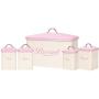 Sams Home Pink X649 Metal Square Box Home Kitchen Gifts Bread Bin/Box/Container Biscuit Tea Coffee Sugar Tin Canister Set