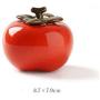 QIANZICAI Tea Cans, Red Persimmon Ceramic Storage Jars, Everything Goes Well, Creative Gifts, Gifts/Ornaments Tea Ceremony Accessories