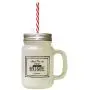 Black Where Thou Are That Is Home Frosted Glass Mason Jar With Straw