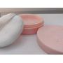 SOPUMPKIN 10ML/0.34oz Empty Loose Powder Container with Sifter and Cotton Sponge Puff Reusable Plastic Loose Powder Compact Makeup case with Screw Lids DIY Powder Case Box Jars Gifts for Girls (Pink)