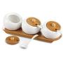 Mini Spice Jars Bamboo cover, seasoning jar, kitchen supplies, creative ceramic seasoning jar