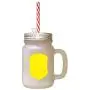 Yellow Domestic Shorthair Cat Head Silhouette Frosted Glass Mason Jar With Straw Yellow Domestic Shorthair Cat Head Silhouette Frosted Glass Mason Jar With Straw