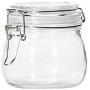 HOMELUNY Set of 4 Glass Airtight Jars Cereal Storage Container Jars Glass Storage Jars 500ML for Candy, Cookie, Rice, Sugar,Flour,Snacks Keeping Food Dry & Fresh