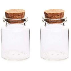 Glass Jars Bottles With Cork Stoppers 2Pcs 3040MM 15ML Glass Bottles Wishing Bottle Empty Sample Storage Jars with Cork StoppersHome Storage Organization