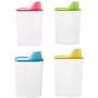 Lijuan Qin 2pcs Dry Food Storage Container Barrels with Pour Spout and Measuring Cup, Moisture-Proof Kitchen Food Dispenser Pantry Organization for Rice Grain Cereal Oatmeal Sugar Nuts Beans