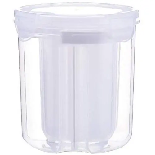 Kitchen Storage Jar, 4 Grids Sealed Can with partition baffle & Transparent Buckle Cover, Rotatable Lid Dry Food Container for Grain Storage Tank