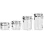 Oggi 4-Piece Acrylic Canister Set with Airtight Lids and Acrylic Spoons-Set Includes 1 each 28oz, 38oz, 59oz, 72oz Oggi 4-Piece Acrylic Canister Set with Airtight Lids and Acrylic Spoons-Set Includes 1 each 28oz, 38oz, 59oz, 72oz