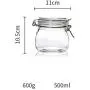 Glasbehälter mit Verschluss zum Trocknen von Obst, Lebensmitteln, Nüssen und Süßigkeiten – Küchen- und Haushaltslagertank, 500 ml