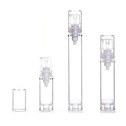 6PCS Transparent Airless BPA Free Pump Bottle Empty Refillable Plastic Vacuum Press Jars Pot Bottle Vial Container For Makeup Foundations Serums Lotion Cream Emulsion Liquid Cosmetic(5ml/0.17oz)