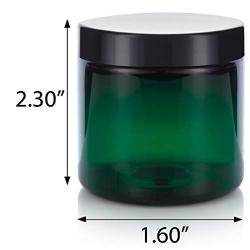 4 oz Green Plastic Jar with Black Foam Lined Air Tight Lid (12 Pack) + Spatulas