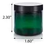 4 oz Green Plastic Jar with Black Foam Lined Air Tight Lid (12 Pack) + Spatulas