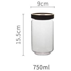 Yl Ly Glass Sealed Cans Transparent Bottles With Lids Cans Household Food Storage Jars Sugar Cans Large Wooden Cover C/750Ml