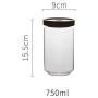 Yl Ly Glass Sealed Cans Transparent Bottles With Lids Cans Household Food Storage Jars Sugar Cans Large Wooden Cover C/750Ml