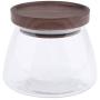 Dailymall Lebensmittel-Vorratsglas mit Walnussschütten für Tee, Kaffee, Gewürze – 500 ml