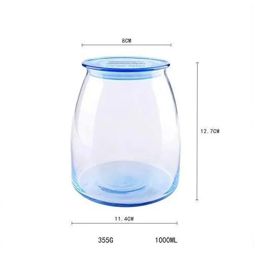 Dicht verschlossene Behälter, Glasflaschen, Tanks, Lebensmittelbehälter, farbig, sicher, ungiftig, 1000 ml