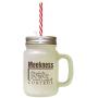 Brown Meekness Absolute Power Under Perfect Control Frosted Glass Mason Jar With Straw